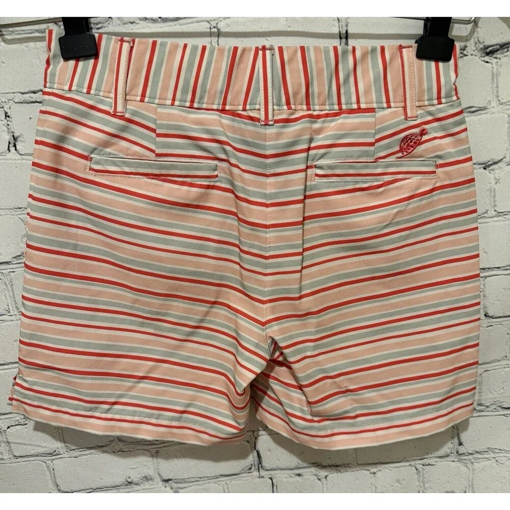 Turtles & Tees Girls Striped Golf Adjustable Waist Shorts Size Large 10-12